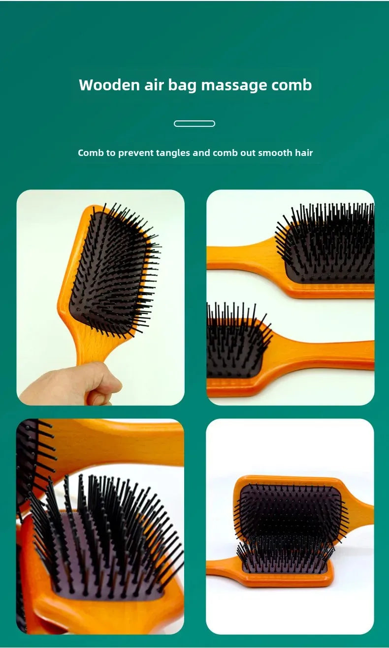 Aveda Same Style Air Cushion Comb Hairdressing Comb Shaping Airbag Comb Walnut Wood Massage Care Real Wood Air Cushion Comb Whol