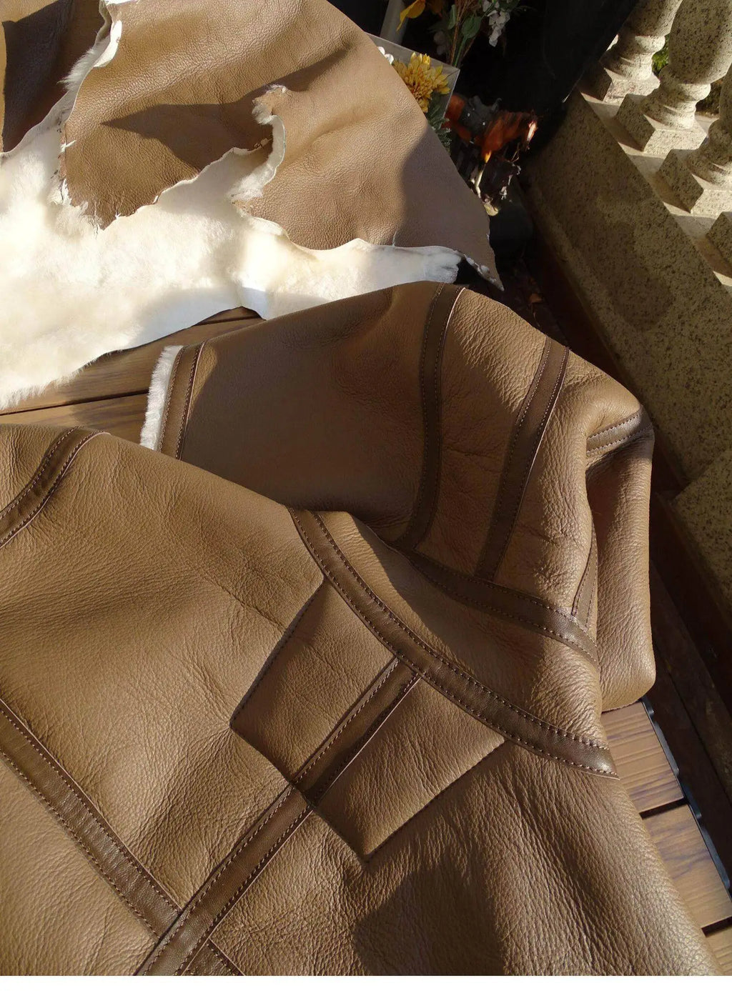 Brown Winter Hooded Shearling Jacket Men Casual Style Plus Size 5XL Genuine Natural Thick Sheepskin Warm Leather Coat