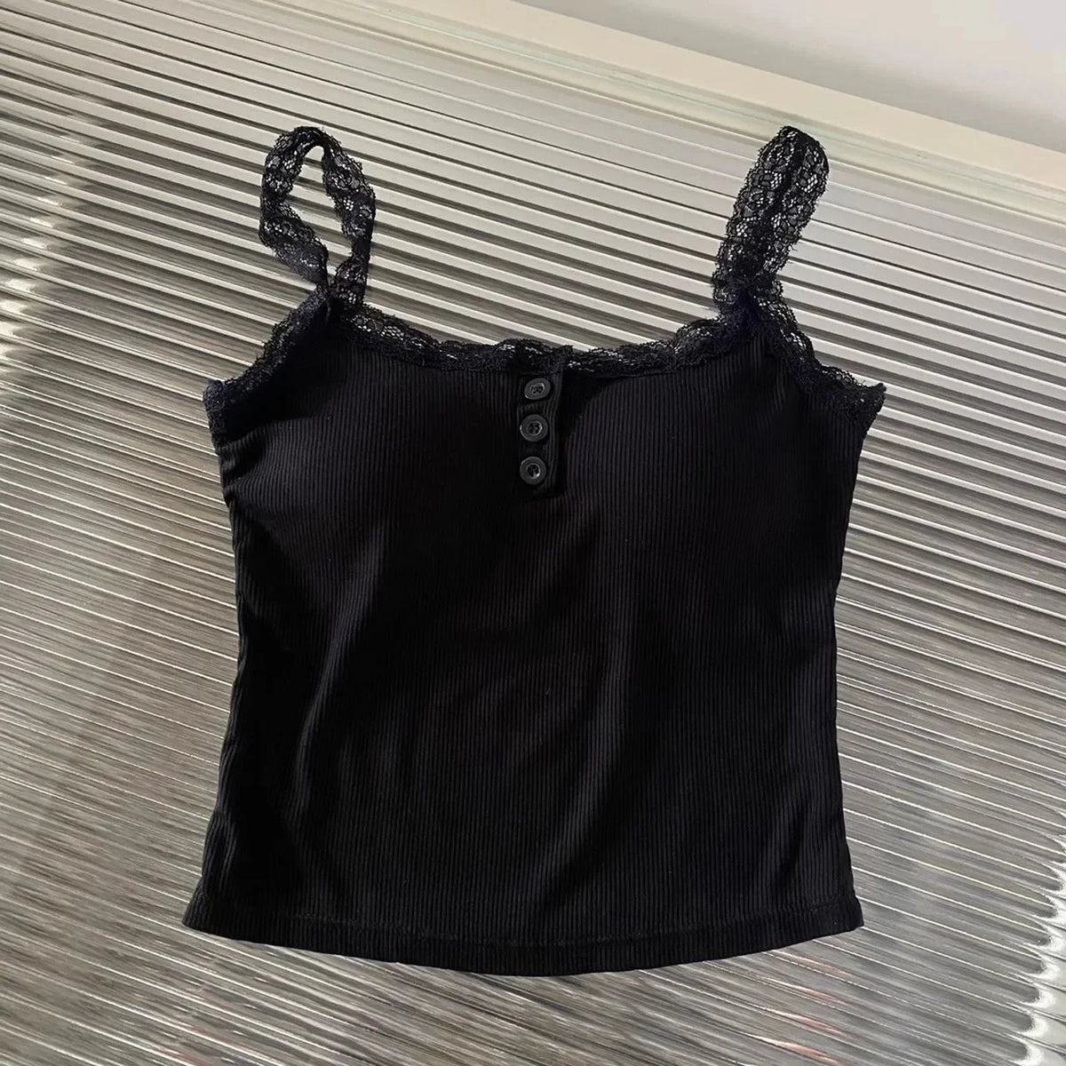 plus Size Lace Insert Camisole Tank Top with Chest Pad Inner Wear Outerwear Design Sense Bottoming Vest Big Size Women