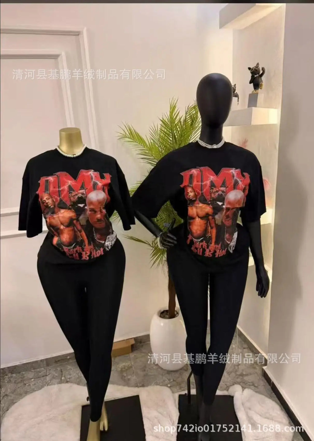 Loose Fit Embroidered Cotton T-Shirt Women's Shoulder Width round Neck Print Short Sleeve Cross-Border Half Sleeve Street Style