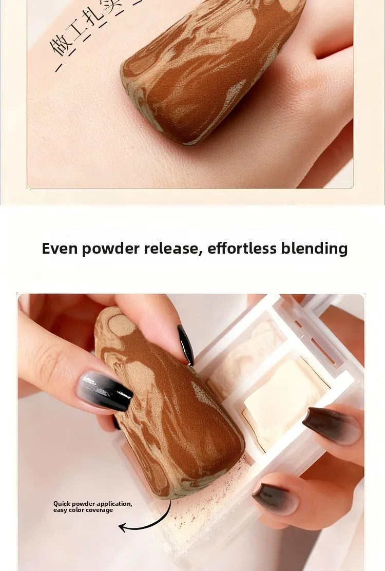 Water Activated Gradient Color Beauty Blender Tongue Shaped Makeup Sponge Dry Wet Use Dual Purpose Cosmetic Tool Non Latex