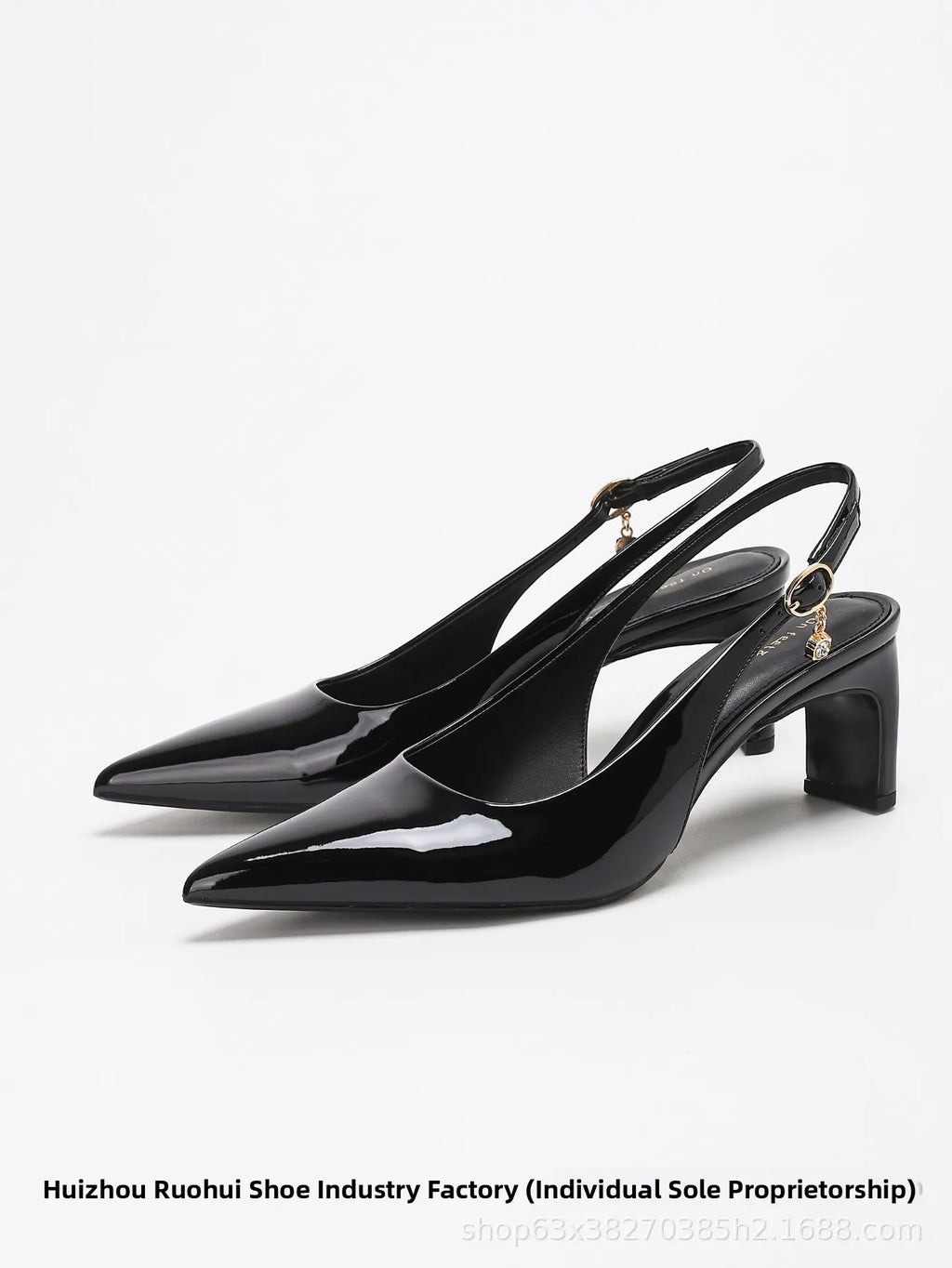 Elegant Pointed Toe Low Heel Chunky Heel Women's Sandals Fashionable New Arrival Simple Stylish Open Toe Pumps PU Lined