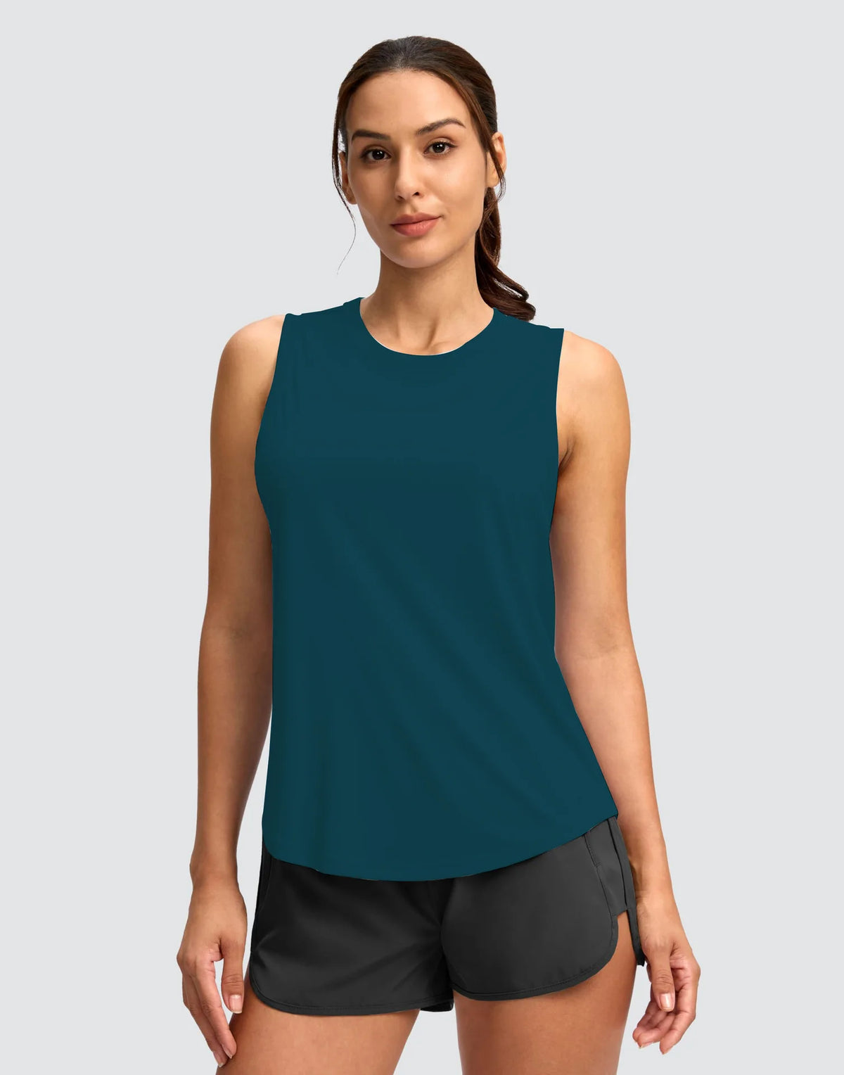 Women's Sleeveless Sports Top Quick Dry Breathable Running Vest Yoga Tennis Cross-Border Sports Tank Top Nylon Fabric