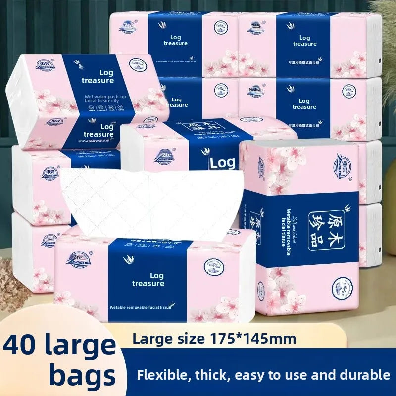 Large Size Tissue Box Household Bulk Purchase Big Pack Drawer Paper Napkin Facial Tissue Whole Box Quantity Purchase