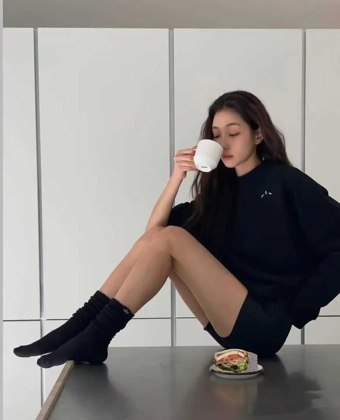 Pure Cotton Sweatshirt round Neck Casual Sporty Versatile Autumn Winter New Style Couple's Letter Print Comfortable Fit Hoodie