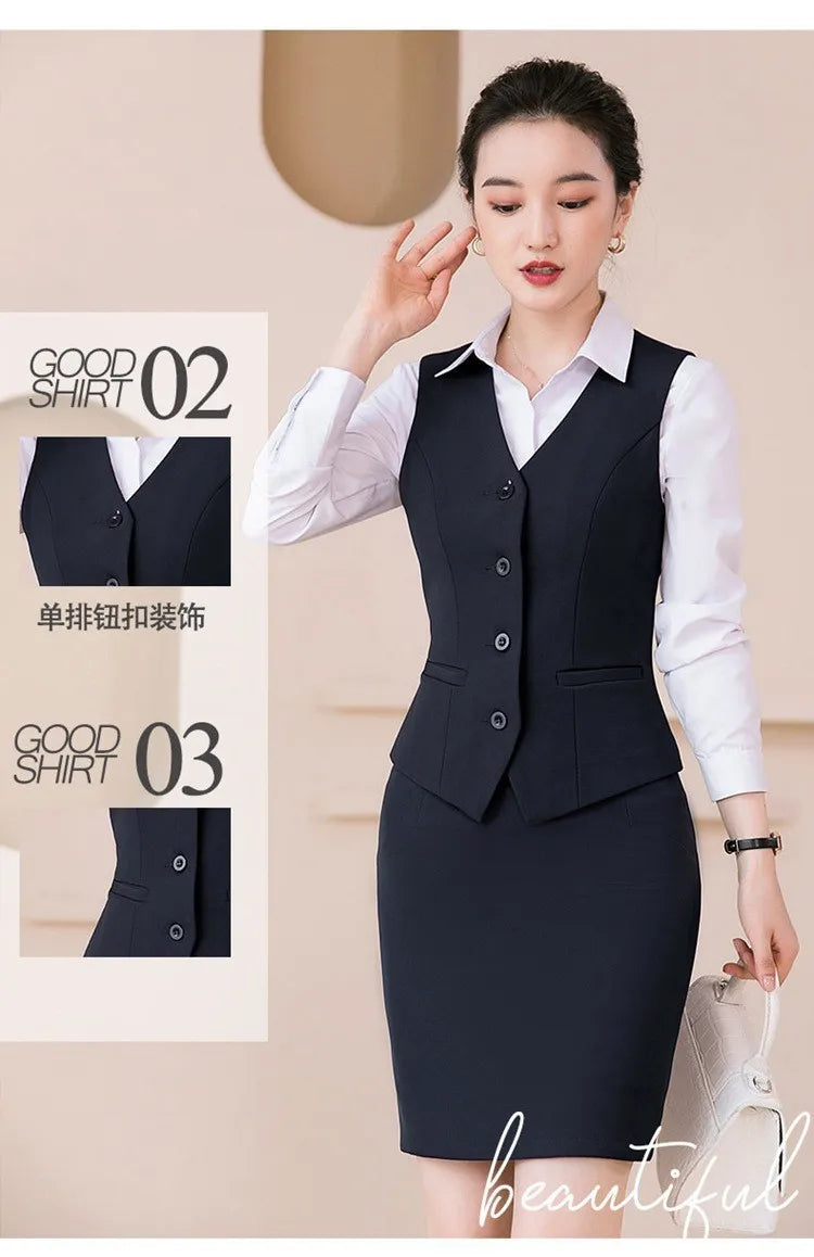 Business Formal Suit Set for Women College Students Job Interview Workwear Small Size Female Jacket Professional Top
