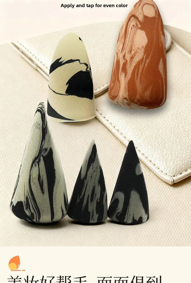 Water Activated Gradient Color Beauty Blender Tongue Shaped Makeup Sponge Dry Wet Use Dual Purpose Cosmetic Tool Non Latex