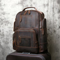 NZPJ Retro Genuine Leather Men's Backpack Top Layer Cowhide Backpack  Fashion Men's Bag Crazy Horse Skin Travel Computer Bag