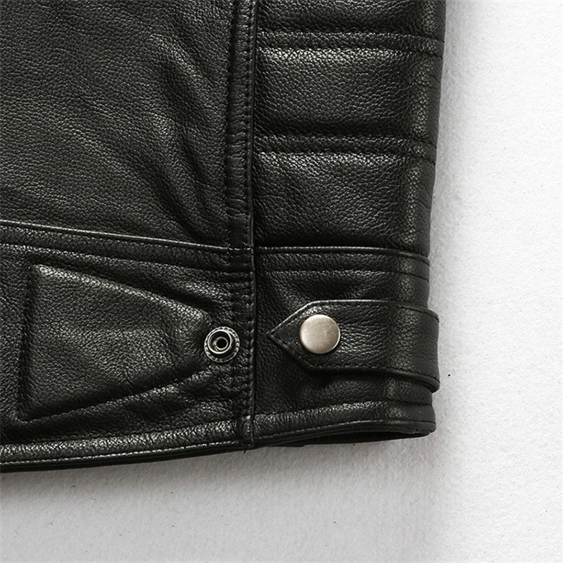 Red Brown Spring Leather Vest Men Retro Style Plus Size 4XL Genuine Natural Cowhide Stand Collar Motorcycle Sports Rivets Vest