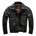 Black Winter Leather Jacket Men Retro Style Plus Size 5XL Genuine Natural Sheepskin Turn-down Collar Loose Casual Leather Coat