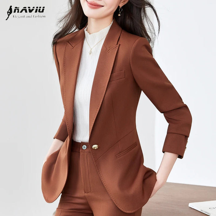 NAVIU High End Women's Clothing Coat Commute New Style Women Suit Jacket Casual British Style Napoleon Fashion Versatile Blazer
