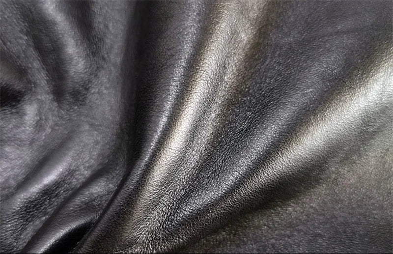 Black Winter Leather Jacket Men Retro Style Europe Size Genuine Natural Thick Sheepskin Turn-Down Collar Military G1 Flight Coat