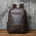 NZPJ Vintage Genuine Leather Men's Backpack Top-Grain Cowhide Large-Capacity Travel Backpack Crazy Horse Leather  Laptop Bag