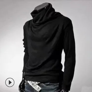 Fashionable Long Sleeve Men's T-Shirt Slim Fit Base Layer Shirt Trendy Collared Top for Casual Occasions Winter Wear