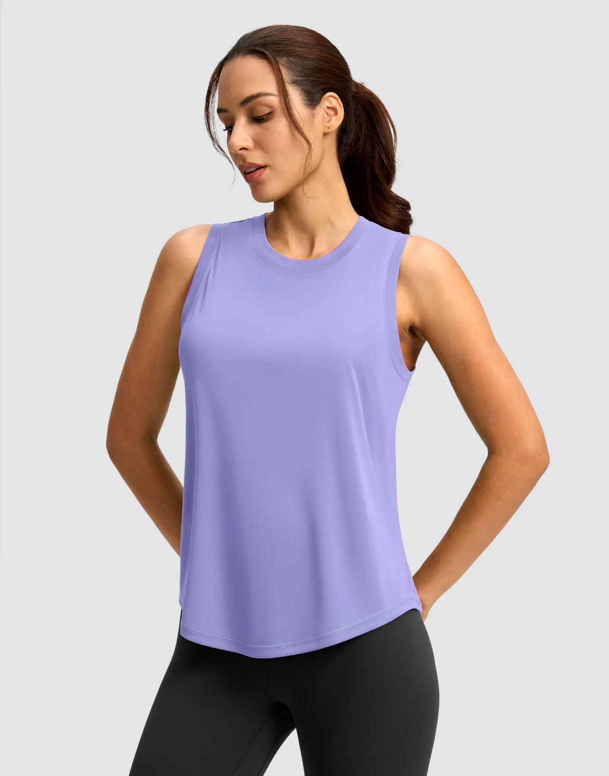 Women's Sleeveless Sports Top Quick Dry Breathable Running Vest Yoga Tennis Cross-Border Sports Tank Top Nylon Fabric