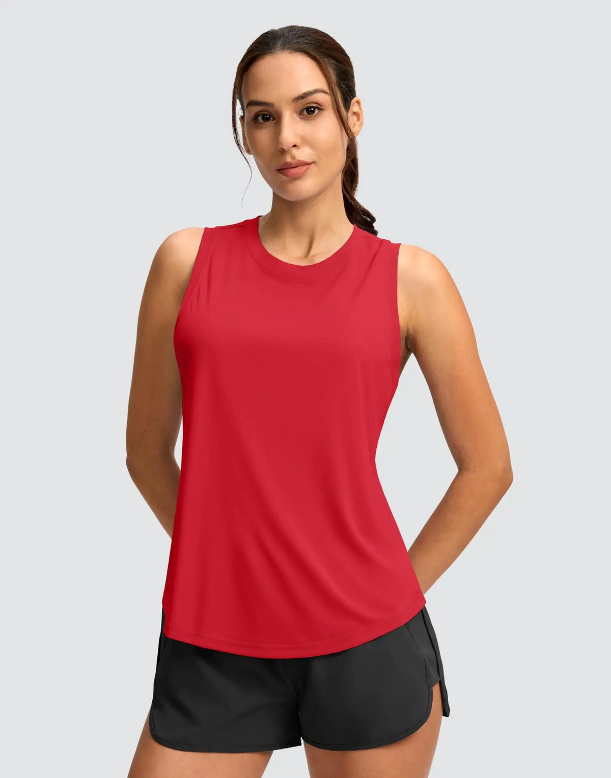 Women's Sleeveless Sports Top Quick Dry Breathable Running Vest Yoga Tennis Cross-Border Sports Tank Top Nylon Fabric