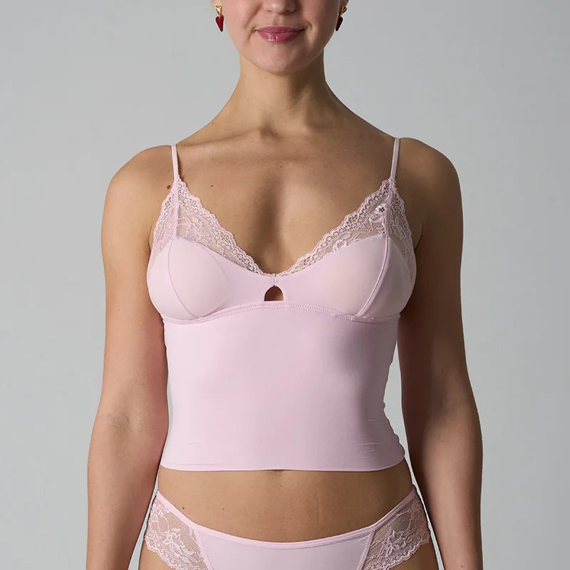 Adjustable Strap Lace Top Skin-friendly Ultra Elastic with Chest Pad Kardashian Style Streetwear Trend for Women in Spring