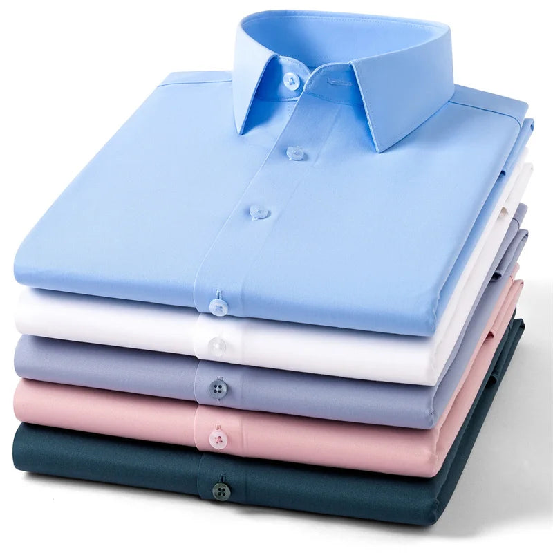 Quality Modal Men Shirt Long Sleeves Dress Shirts For Men Slim Fit Camisa Social Business White Office Shirt Men's Clothing