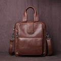 New Leather Men's Handbag Top Layer Cowhide Vertical Briefcase Retro Men's One-Shoulder Messenger Bag 12 Inch Ipad Bag NZPJ