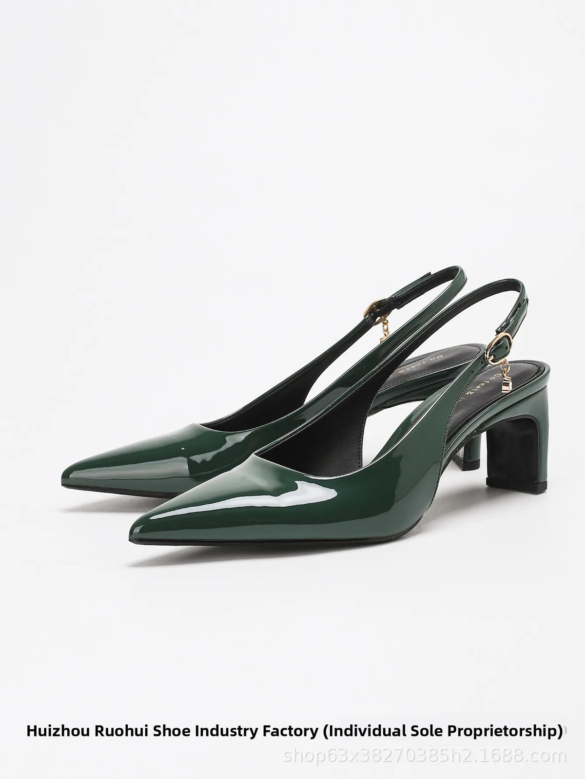 Elegant Pointed Toe Low Heel Chunky Heel Women's Sandals Fashionable New Arrival Simple Stylish Open Toe Pumps PU Lined