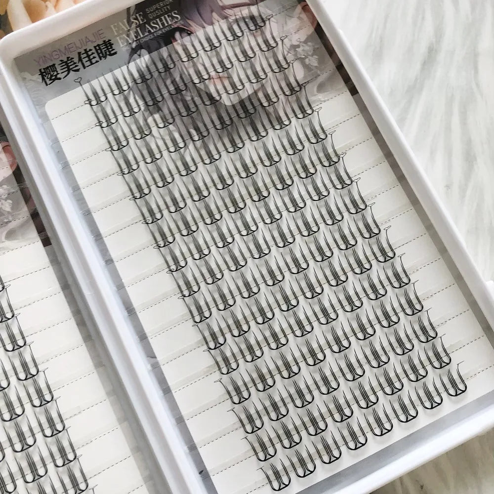 Korean Style U-Shaped Fake Eyelashes Heart Tail End Girls Group Soft Age-Reducing Natural Looking Fiber Material for Ordinary...