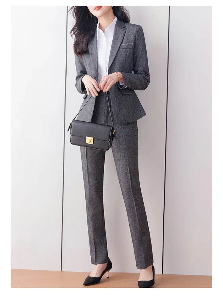 Business Formal Suit Set for Women College Students Job Interview Workwear Small Size Female Jacket Professional Top