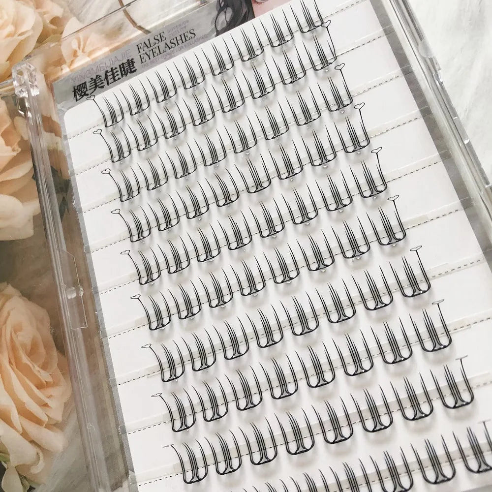 Korean Style U-Shaped Fake Eyelashes Heart Tail End Girls Group Soft Age-Reducing Natural Looking Fiber Material for Ordinary...