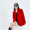 Casual Loose Women's Blazer Spring 2026 New Style Commute Fashionable Polyester Long Sleeve Single Button Patchwork Blazer