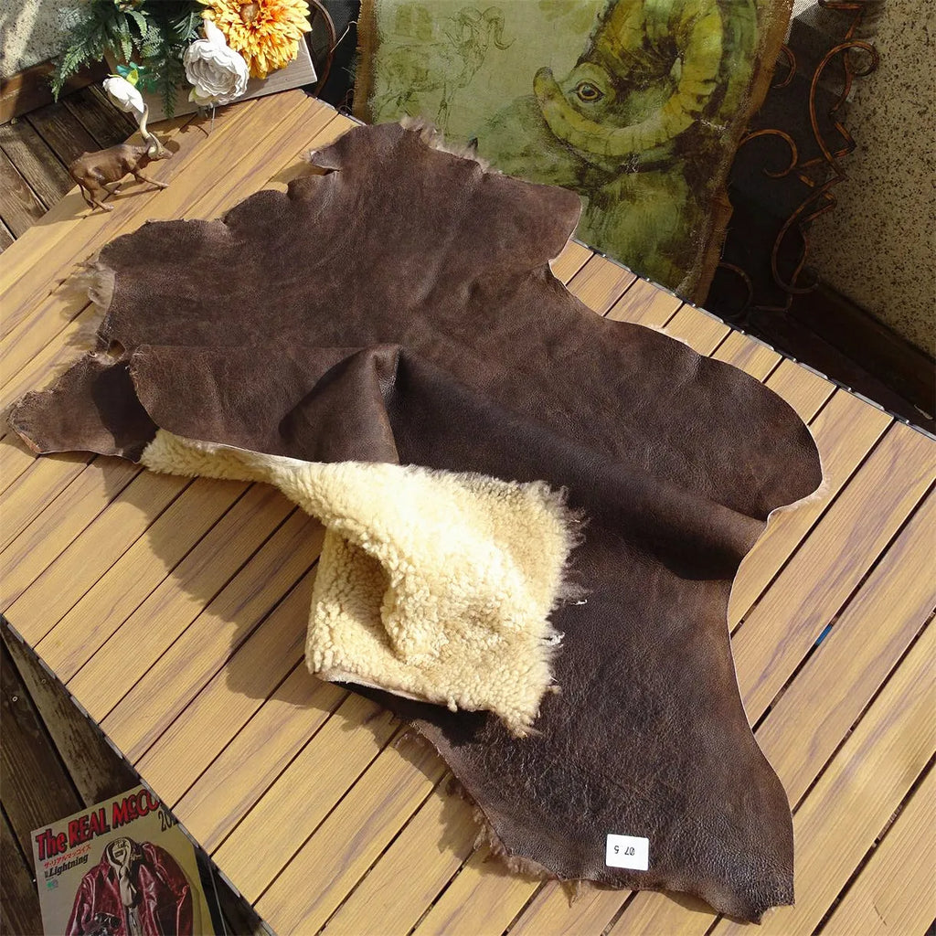 Dark Brown Winter Shearling Jacket Men Retro Style Plus Size 4XL Genuine Natural Thick Sheepskin Turn-Down Collar Flight Coat