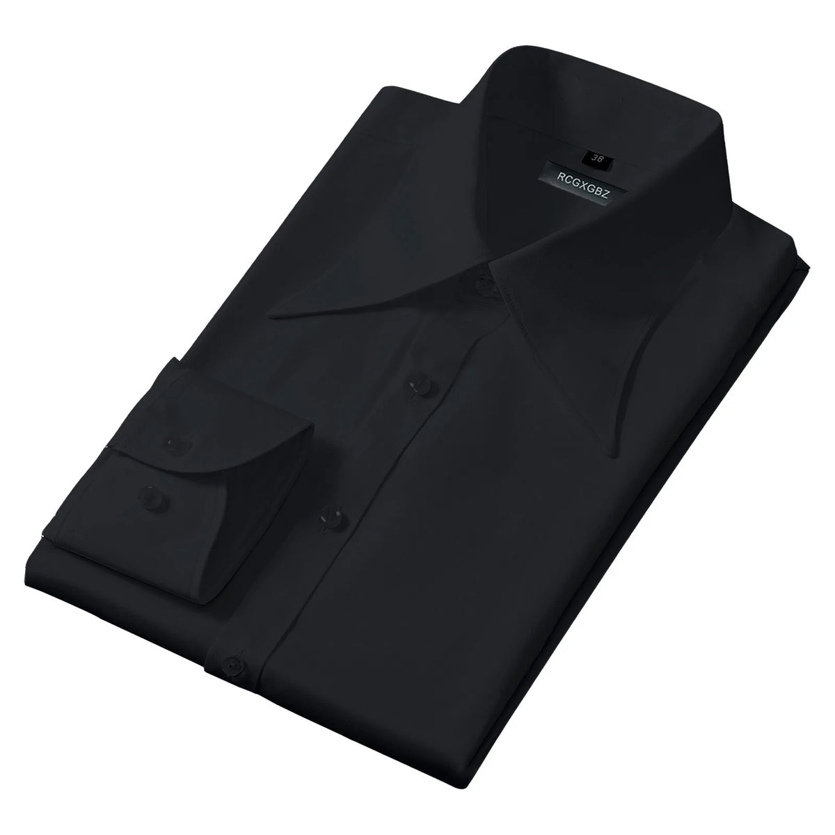 Men's Long Sleeve Business Shirt Fall Fashion French Style Big Collar Slim Fit Empire Collar Iron Free Breathable Machine Was...