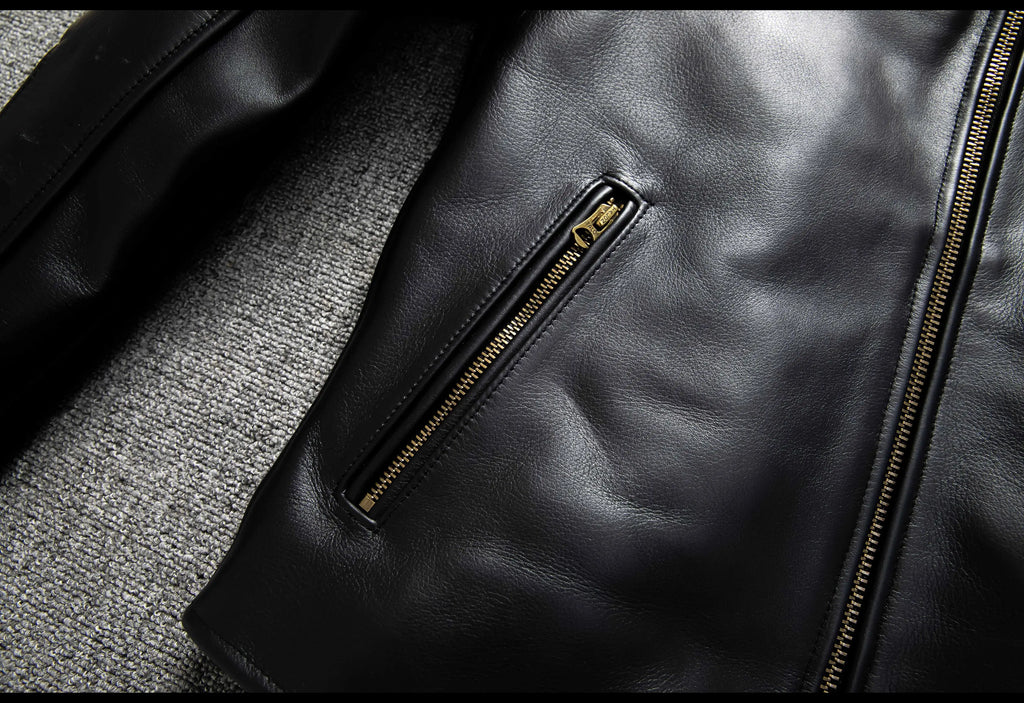 Black Autumn Leather Jacket Men Retro Style Plus Size 6XL Genuine Natural Cowhide Stand Collar J100 Motorcycle Sports Coat