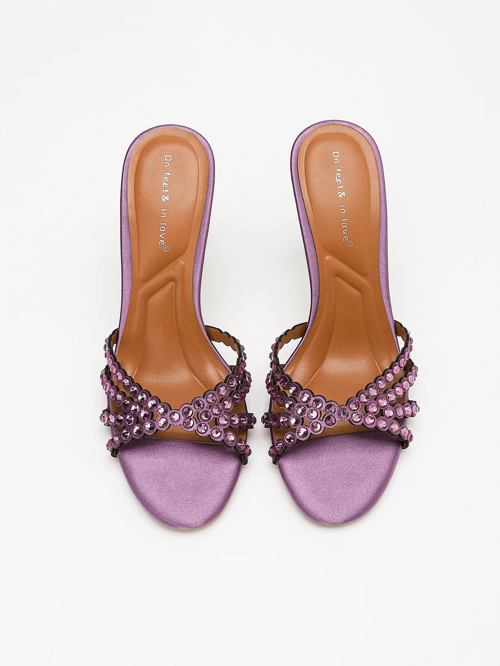 Fashionable Diamond Strap High Heels Sandals Women's Summer Party Shoes Fine Heel Versatile Elegant Ladies' Slip-On Slippers