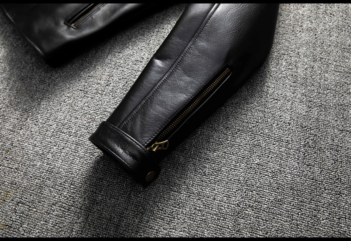 Black Autumn Leather Jacket Men Retro Style Plus Size 6XL Genuine Natural Cowhide Stand Collar J100 Motorcycle Sports Coat