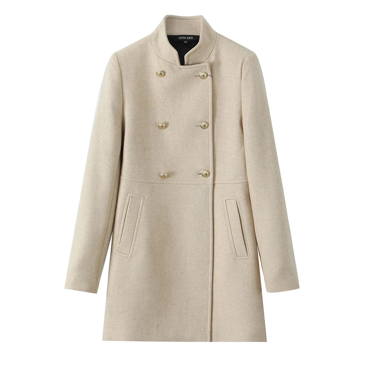 Retro Versatile Elegant Woolen Coat Stand Collar Double Buttoned Autumn Winter New Arrival Women's Fashion High Quality Outer...