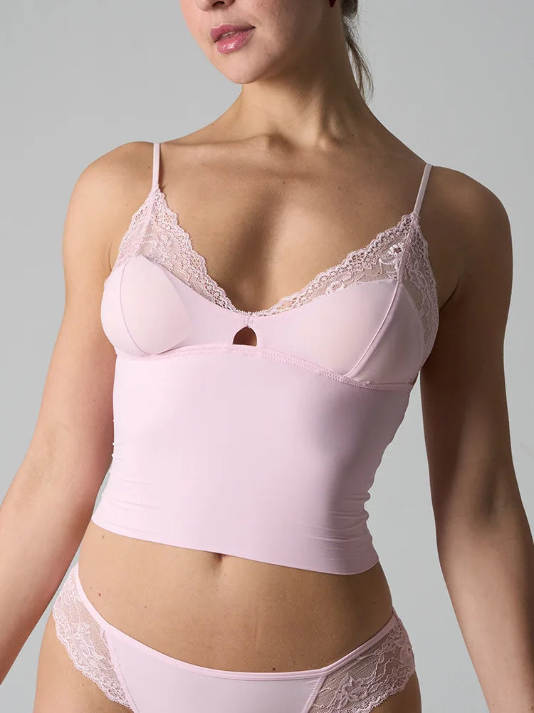 Adjustable Strap Lace Top Skin-friendly Ultra Elastic with Chest Pad Kardashian Style Streetwear Trend for Women in Spring